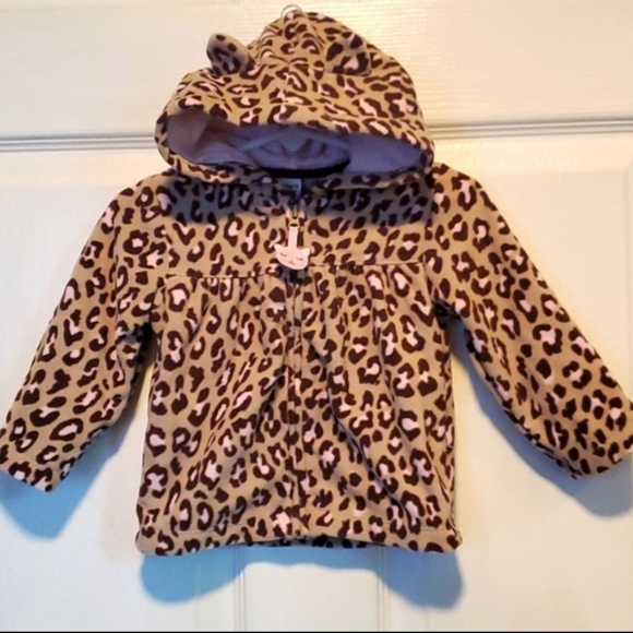 Carter's Girls 2-pc Animal Print Fleece Hooded PJ Outfit - Size 12 Months - Picture 4 of 12